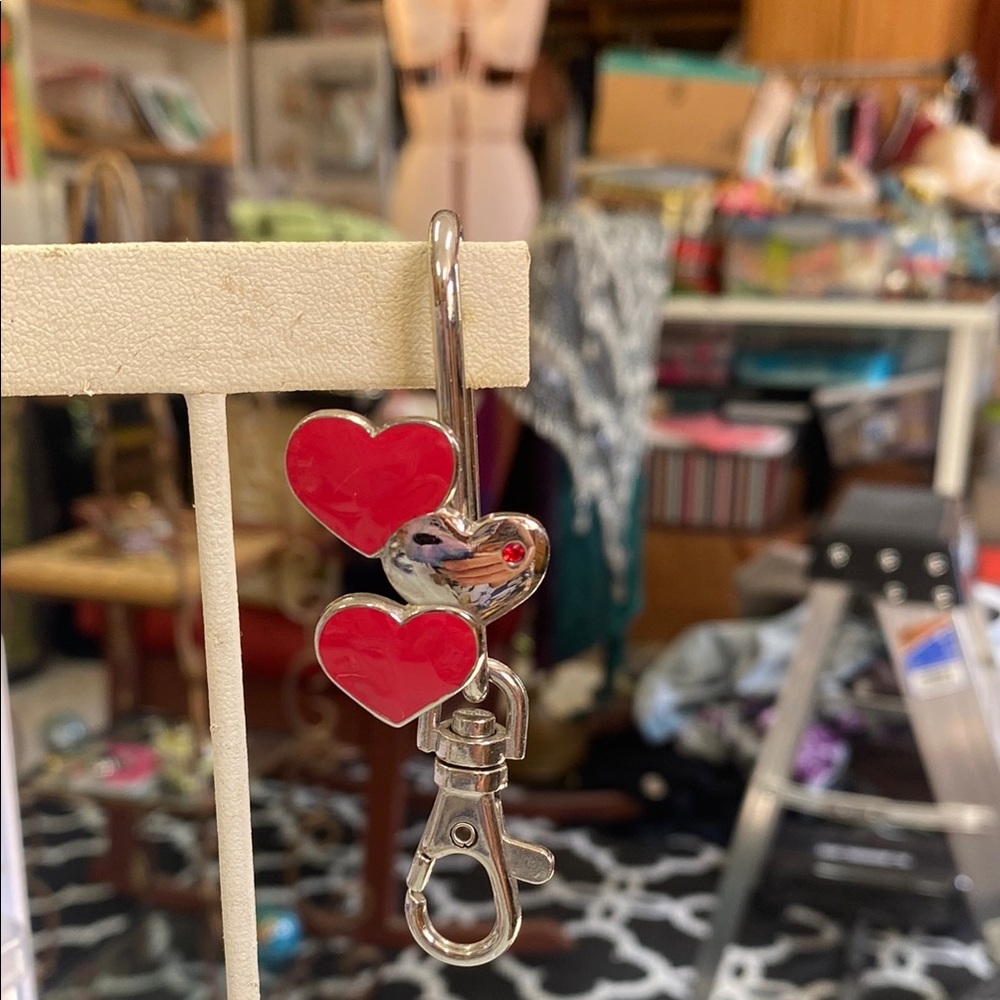 Alexx Red Heart Keychain with Silver Clip